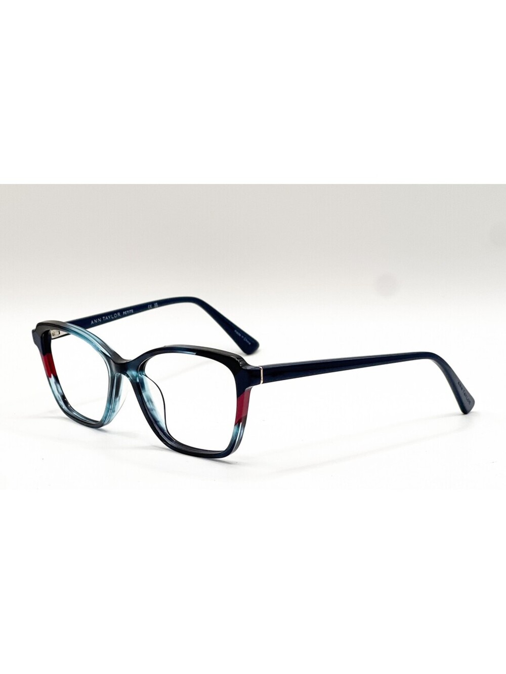 Ann Taylor ATP829 C03 Teal Navy Multi Rectangle Eyeglass Frames 49-15-132
